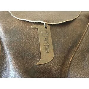 J Tote Chocolate Leather Messenger Satchel